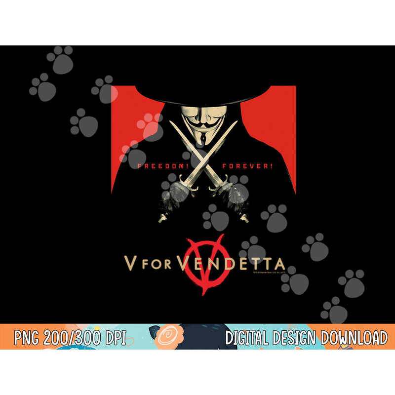 V for Vendetta Freedom Forever Longsleeve T Shirt Long Sleeve  png, sublimation .jpg