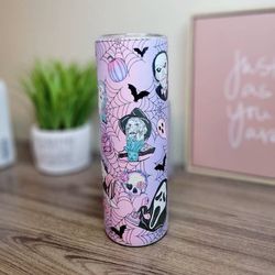 horror movie tumbler, horror movie skinny tumbler, horror movie 20oz skinny tumbler, monstrous encounters tumbler