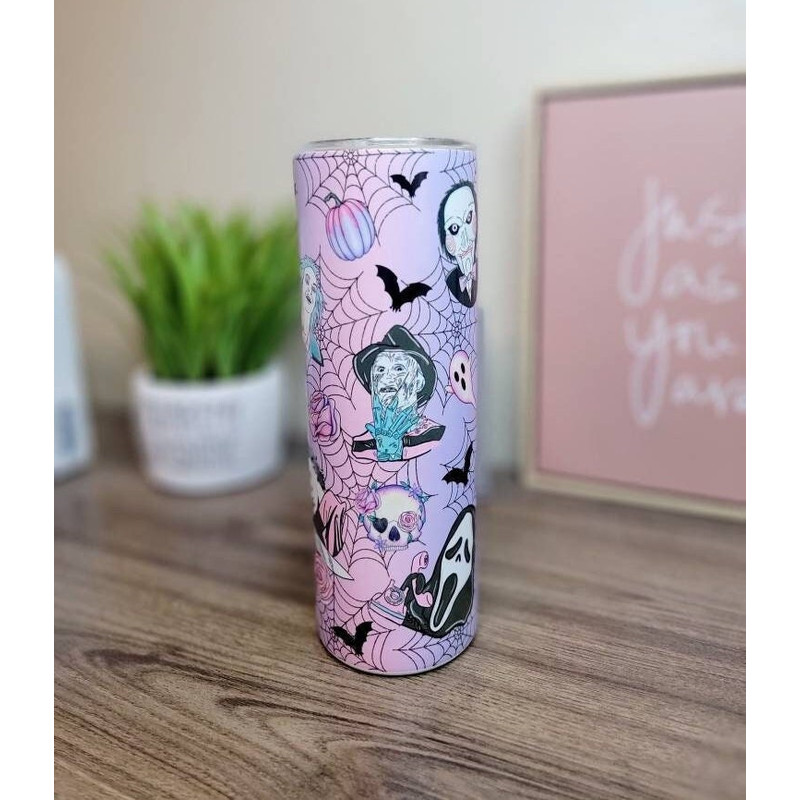 Horror Movie Tumbler, Horror Movie Skinny Tumbler, Horror Movie 20oz Skinny Tumbler, Monstrous Encounters Tumbler.png