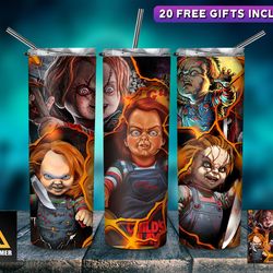 horror movie tumbler, horror movie skinny tumbler, horror movie 20oz skinny tumbler, night terrors tumbler