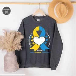 down syndrome awareness hoodies and sweaters, down syndrome month sweatshirt, support long sleeve shirt, awareness gift,