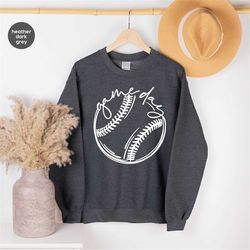 baseball hoodies and sweaters, sports crewneck sweatshirt, baseball sister gifts, baseball coach gift, baseball mom long