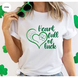 cute st patricks day tees, st patricks day gift, irish clothing, four leaf clover graphic tees, shamrock shirt for women