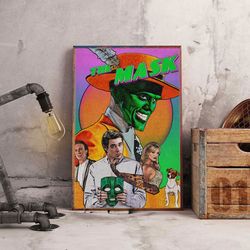 the mask poster, movie poster, film poster, wall art, wall decor, prints, home decor, elevate with face masks poster
