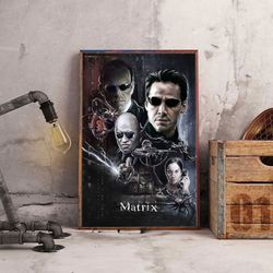 the matrix poster, movie poster, film poster, wall art, wall decor, prints, home decor, minds against machines wall art