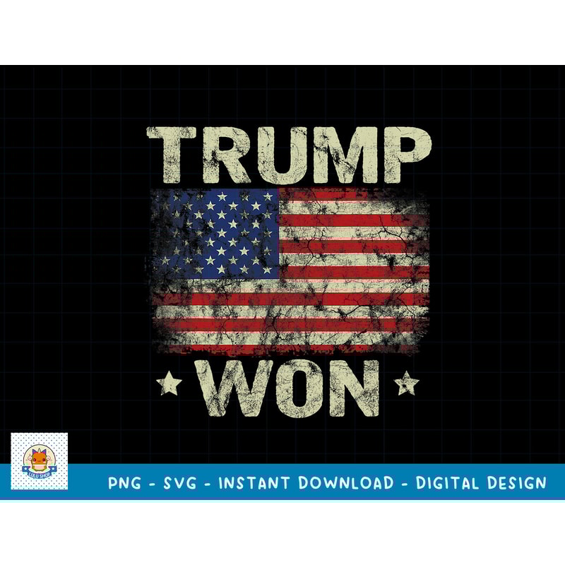 Trump Won T Shirt 4th of July American Flag Shirt For Men T-Shirt copy.jpg