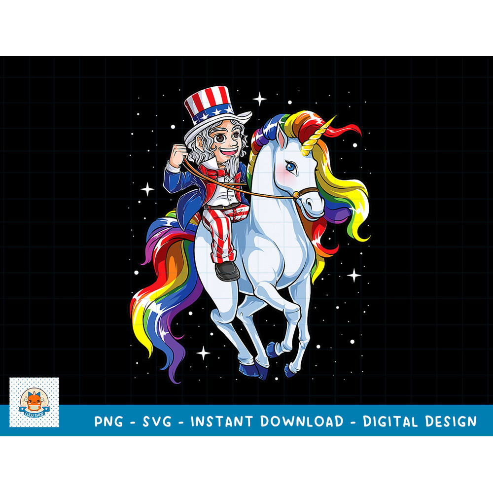 Unicorn Uncle Sam 4th of July T shirt Kids Boys Girls Merica T-Shirt copy.jpg