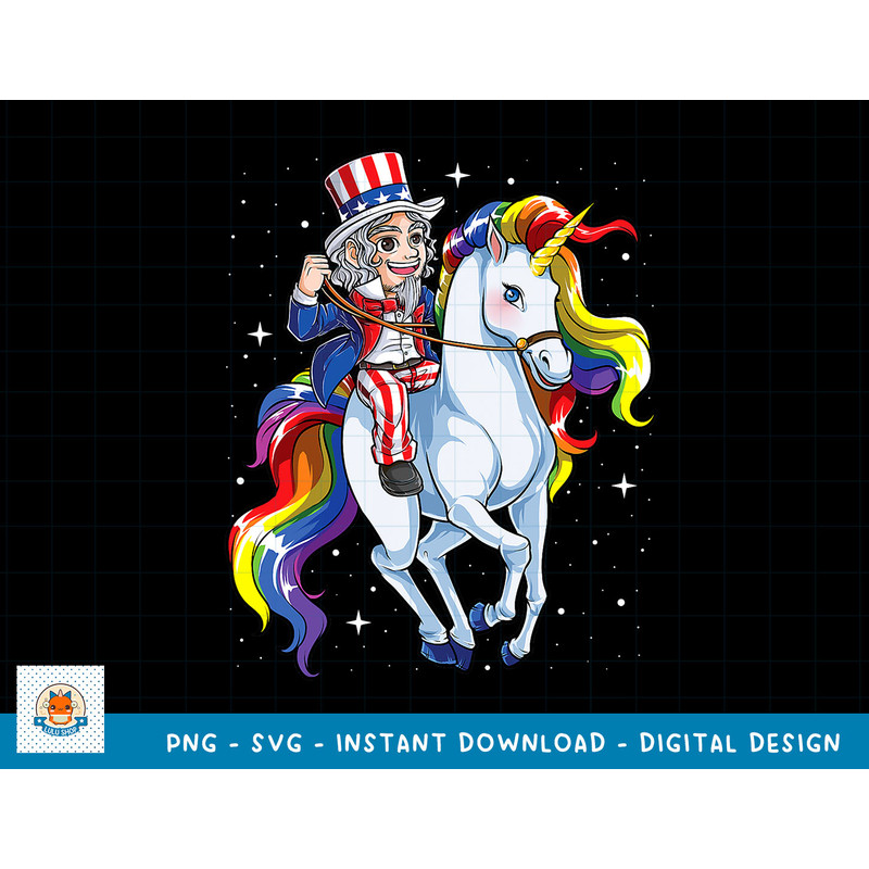Unicorn Uncle Sam 4th of July T shirt Kids Boys Girls Merica T-Shirt copy.jpg