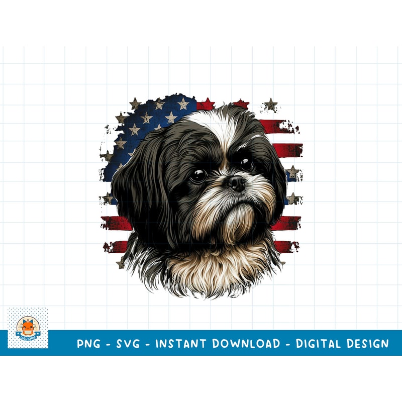 USA 4th Of July Shih Tzu on Patriotic American Shih Tzu T-Shirt copy.jpg