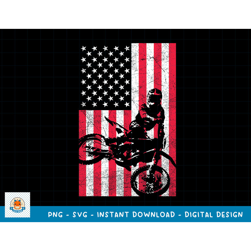 USA American Flag Dirt Bike Red White Blue 4th of July Top T-Shirt copy.jpg