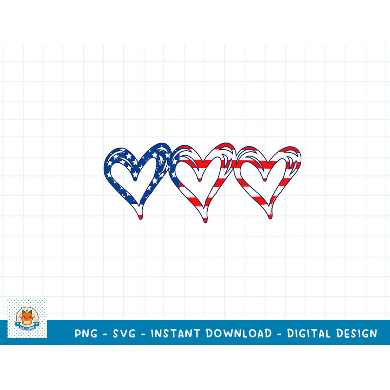 USA Flag Patriotic American Hearts Armed Forces 4th of July T-Shirt copy.jpg