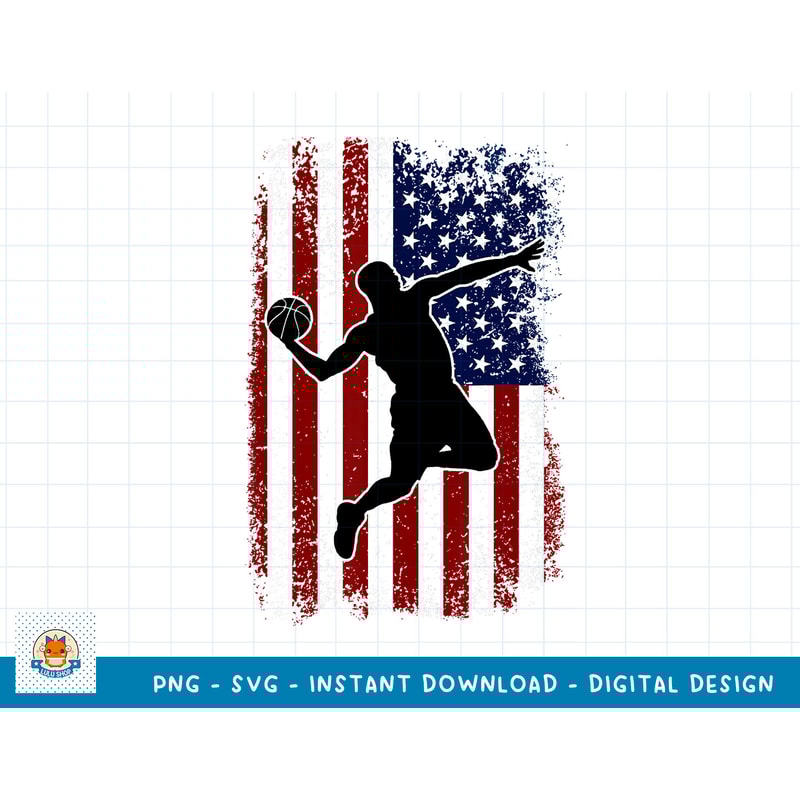 Vintage Basketball 4th of July USA American Flag Boys Men T-Shirt copy.jpg