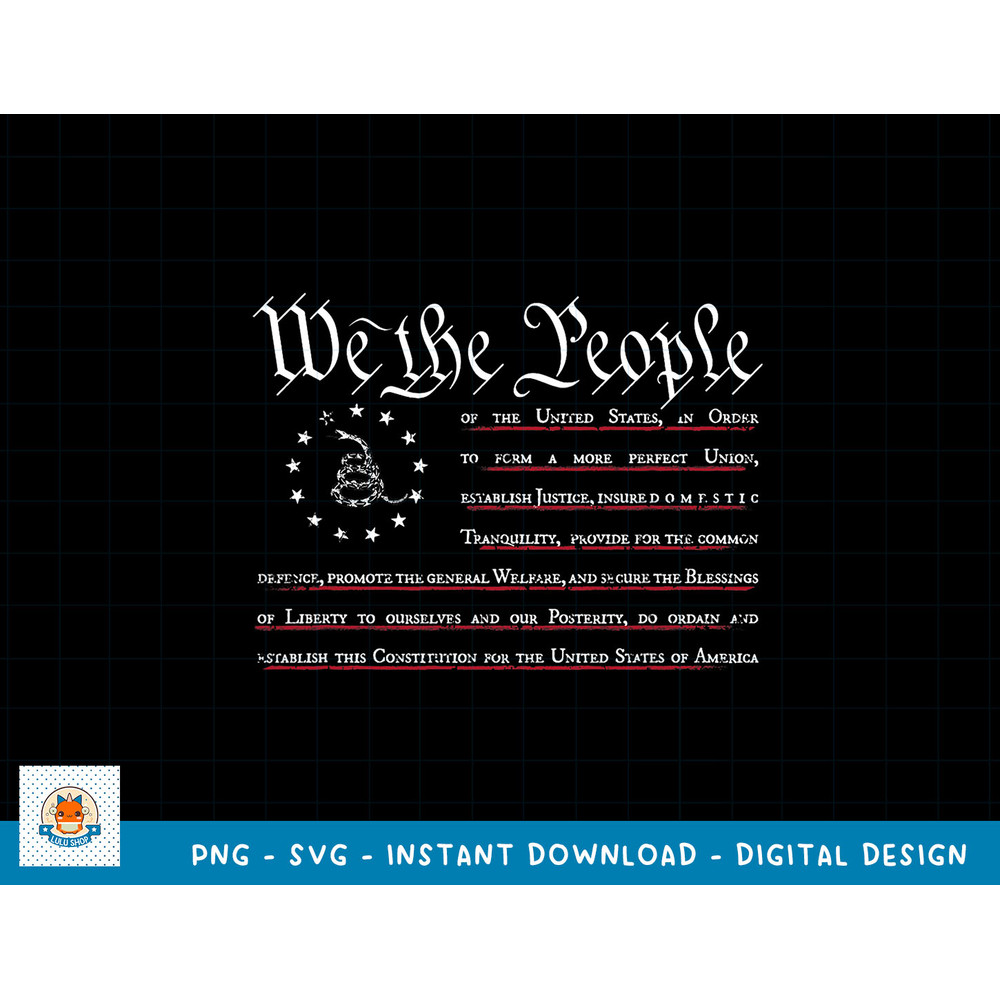 We The People Gadsden USA Flag, Preamble of the Constitution T-Shirt copy.jpg