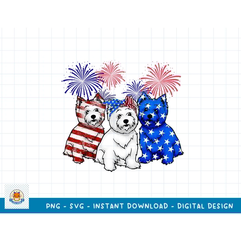 West Highland White Terrier US Flag 4th July Dog Mom Dog Dad T-Shirt copy.jpg
