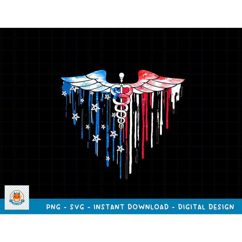 Wings Heart Nurse Stethoscope 4th Of July American Flag T-Shirt copy.jpg