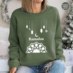 ramadan crewneck sweatshirt, muslim hoodies and sweaters, muslim gift, religious long sleeve shirt, ramadan gifts for fr