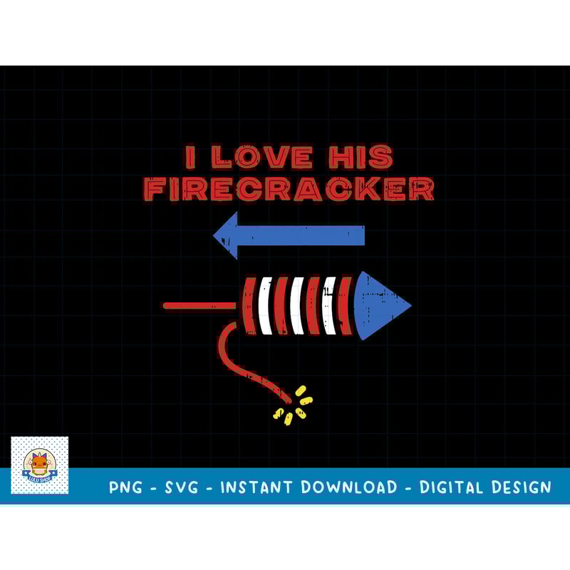 Womens Love His Firecracker Matching Couple 4th Of July Girlfriend T-Shirt copy.jpg