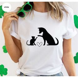 dog shirt, dog and cat bestfriends, pets love, cat sweatshirt, gift for her, cat graphic tees, gift for friend, retro sh