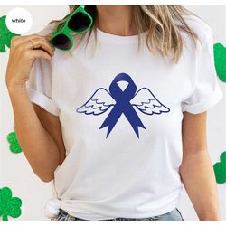 cancer survivor gift, blue ribbon shirt, awareness gift, gift for her, cancer awareness t-shirt, colon cancer crewneck s
