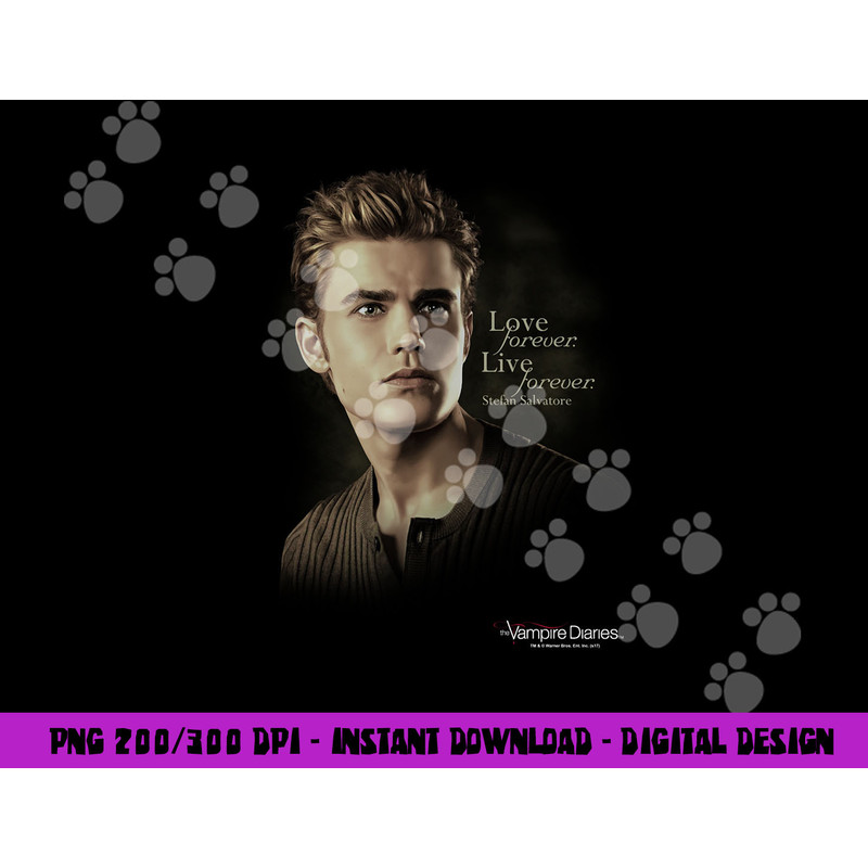 Vampire Diaries Stefan Forever Longsleeve T Shirt Long Sleeve  png, sublimation .jpg