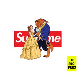 beauty and the beast supreme png, supreme logo png, beauty and the beast png, disney png, ai digital file