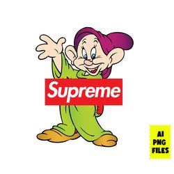 dopey supreme png, supreme logo png, dopey png, cartoon supreme png, cartoon png, ai digital file
