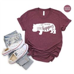 funny hippopotamus crewneck t-shirt, animal love shirts, hippopotamus sweatshirt, gift for her, hippopotamus graphic tee