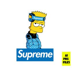homer simpson supreme png, supreme logo png, homer simpson png, disney supreme png digital file, ai digital file