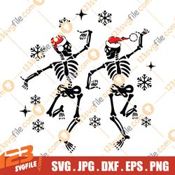 Christmas Dancing Skeleton SVG PNG PDF, Santa Skeleton Svg, Christmas Shirt Svg, Funny Christmas Svg, Christmas Svg,
