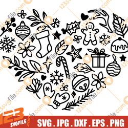 Christmas SVG design - Heart SVG for Cricut - Christmas shirt SVG - Cut file