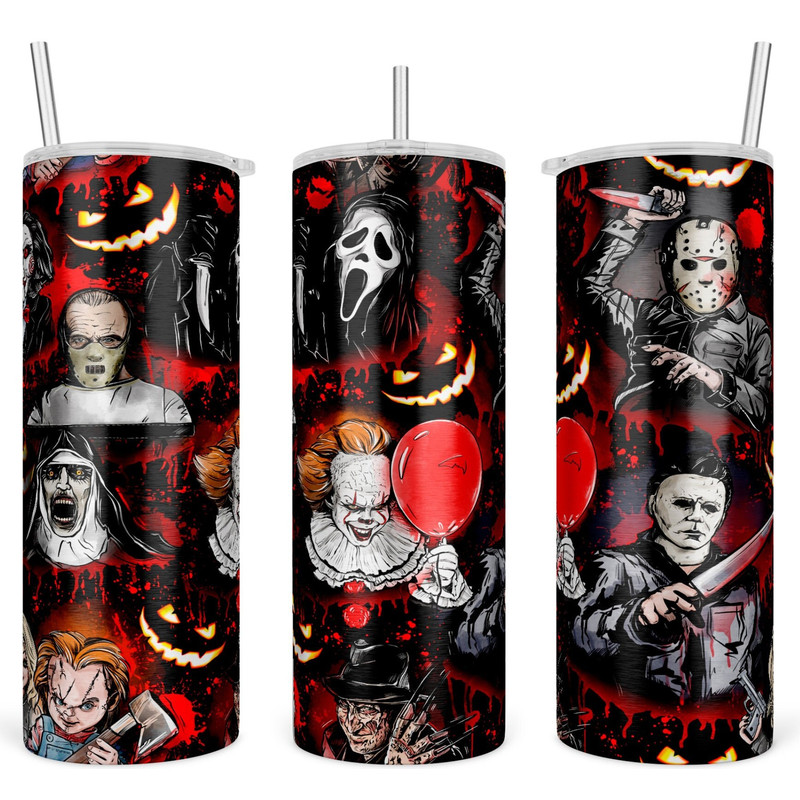 Horror Movie Tumbler, Horror Movie Skinny Tumbler, Horror Movie 20oz Skinny Tumbler, Spine Chilling Spectacles Tumbler.png