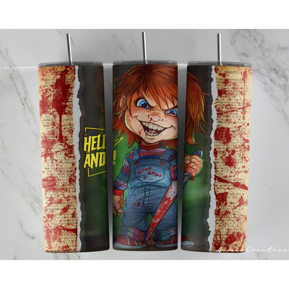 Horror Movie Tumbler, Horror Movie Skinny Tumbler, Horror Movie 20oz Skinny Tumbler, Supernatural Horrors Tumbler.png