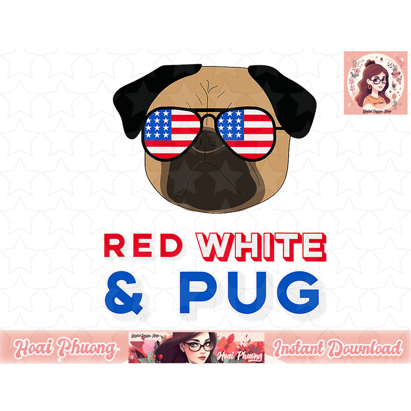 Red White and Pug Tshirt Funny USA Dog 4th July Tee Shirt copy.jpg