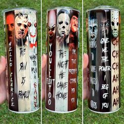 horror movie tumbler, horror movie skinny tumbler, horror movie 20oz skinny tumbler, terrifying reflections tumbler