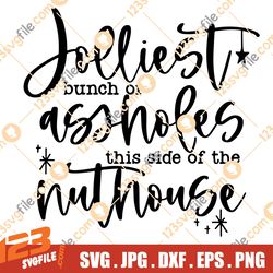 Jolliest Bunch of Assholes This Side of the Nuthouse SVG PNG PDF, Christmas Jumper Svg, Sarcastic Christmas Svg,