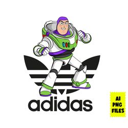buzz lightyear adidas png, adidas logo png, buzz lightyear png, fashion brands logo png, cartoon png, ai digital file