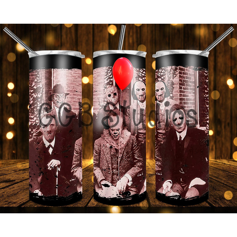 Horror Movie Tumbler, Horror Movie Skinny Tumbler, Horror Movie 20oz Skinny Tumbler, Terror Unleashed Tumbler.png