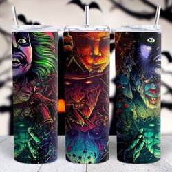 horror movie tumbler, horror movie skinny tumbler, horror movie 20oz skinny tumbler, the dark reels tumbler