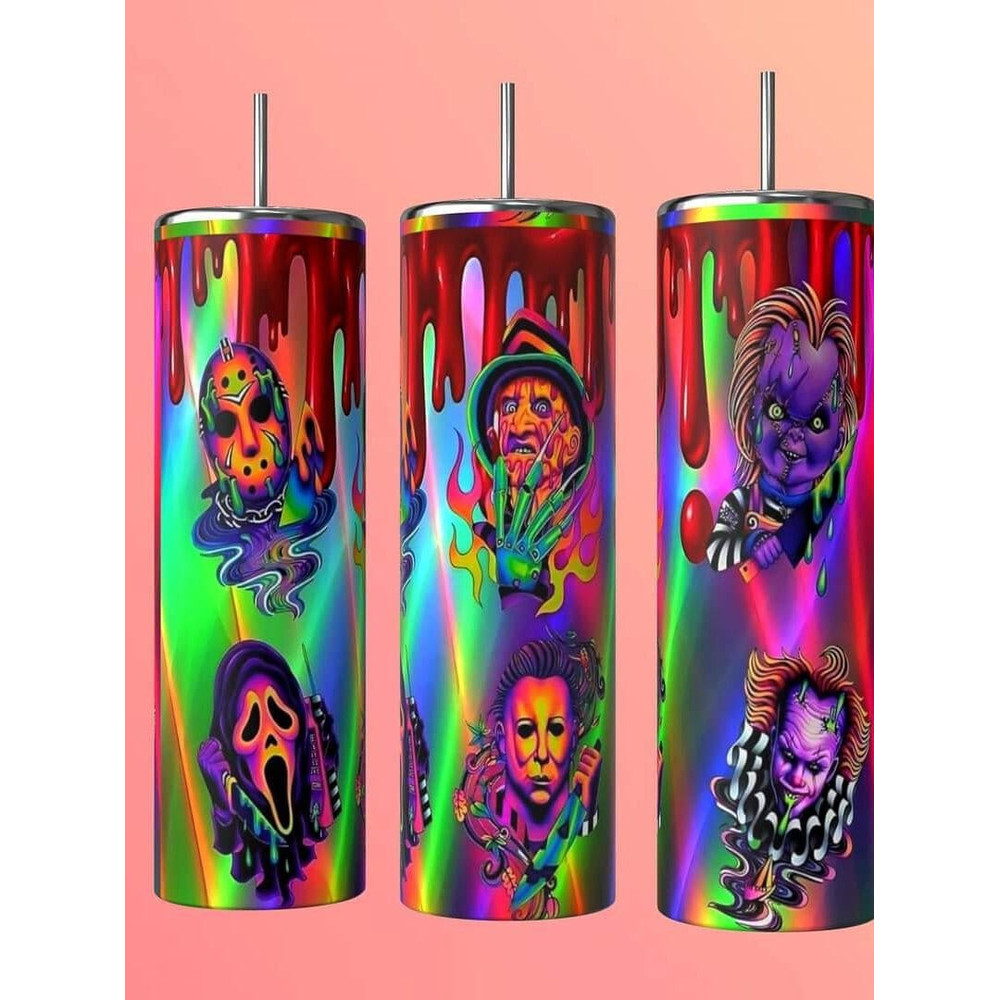 Horror Movie Tumbler, Horror Movie Skinny Tumbler, Horror Movie 20oz Skinny Tumbler, The Nightmare Factory Tumbler.png