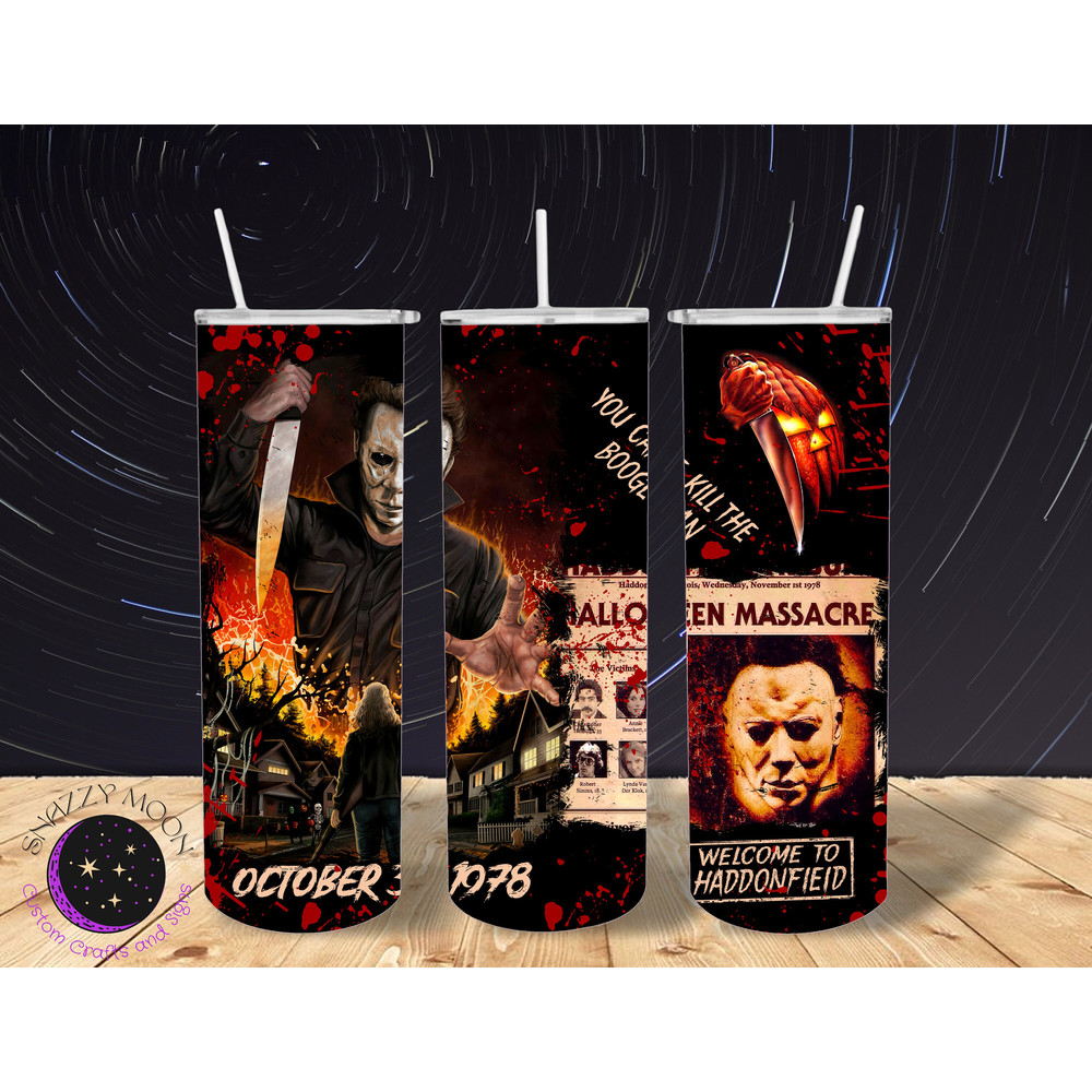 Horror Movie Tumbler, Horror Movie Skinny Tumbler, Horror Movie 20oz Skinny Tumbler, The Terror Trove Tumbler.png