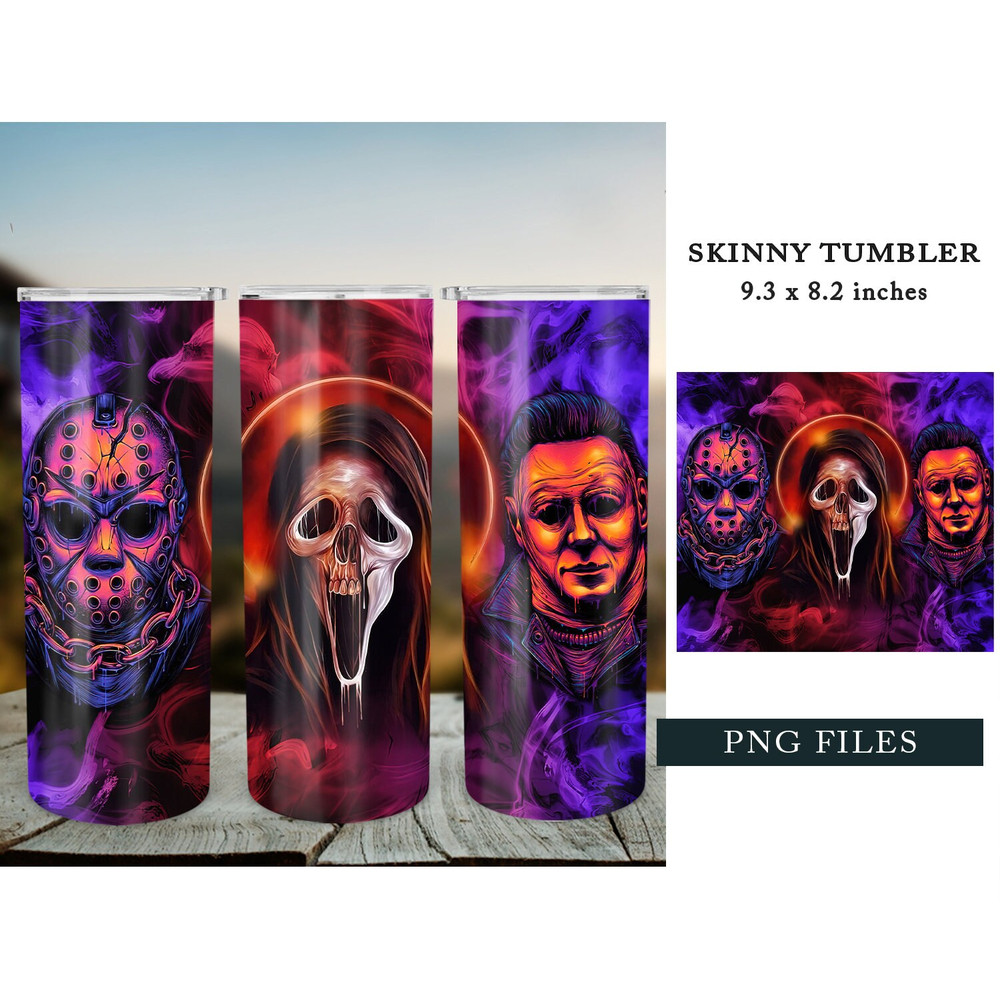 Horror Movie Tumbler, Horror Movie Skinny Tumbler, Horror Movie 20oz Skinny Tumbler, Tormented Souls Tumbler.png