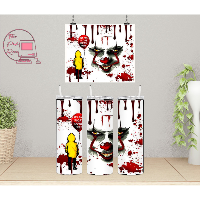 Horror Movie Tumbler, Horror Movie Skinny Tumbler, Horror Movie 20oz Skinny Tumbler, Vengeful Visions Tumbler.png