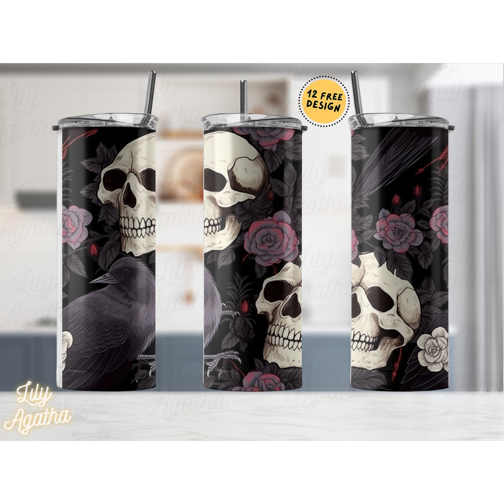 Horror Movie Tumbler, Horror Movie Skinny Tumbler, Horror Movie 20oz Skinny Tumbler, Wailing Banshees Tumbler.png