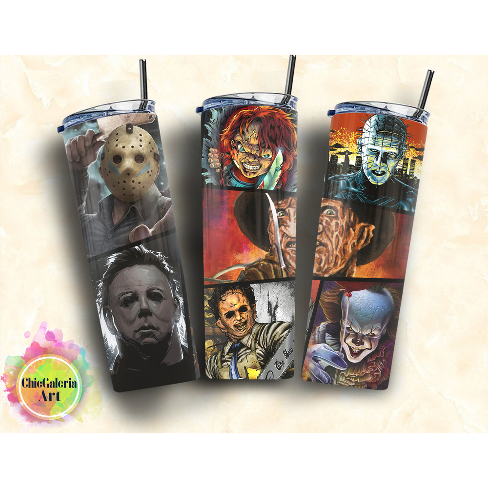Horror Movie Tumbler, Horror Movie Skinny Tumbler, Horror Movie 20oz Skinny Tumbler, Wicked Nightmares Tumbler.png