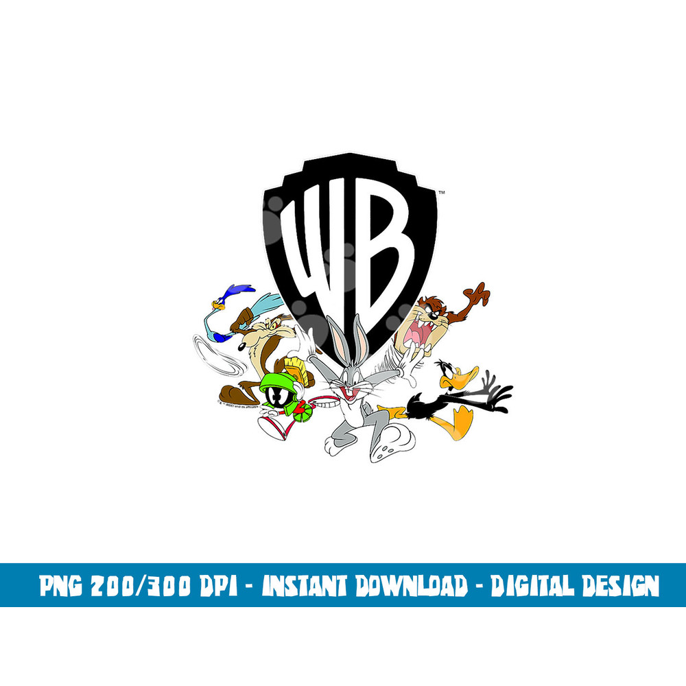 WB100 Looney Tunes Retro Scatter Warner Bros. Group Logo  png, sublimation .jpg
