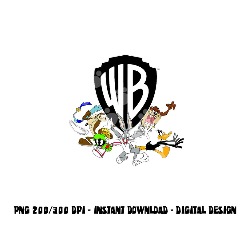 WB100 Looney Tunes Retro Scatter Warner Bros. Group Logo png, sublimation .jpg