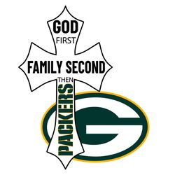 god first family second then packers svg