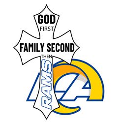 god first family second then rams svg