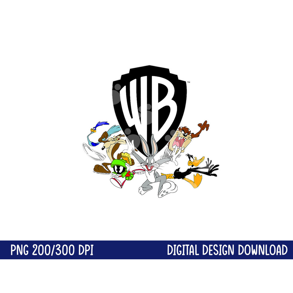 WB100 Looney Tunes Retro Scatter Warner Bros. Group Logo png, sublimation .jpg