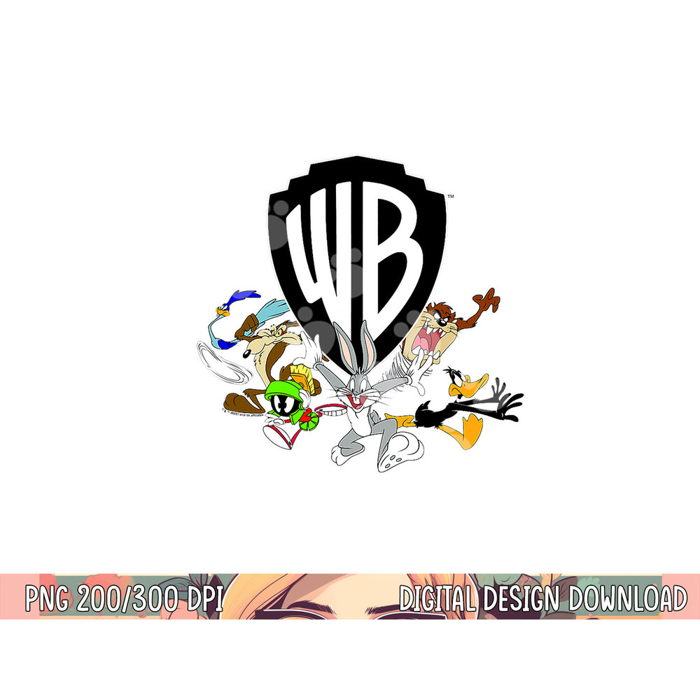 WB100 Looney Tunes Retro Scatter Warner Bros. Group Logo png, sublimation .jpg